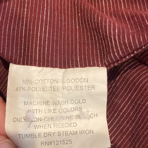 Beverly Hills Polo Club Maroon Casual Button-Down Shirt. Size L. - Picture 12 of 12